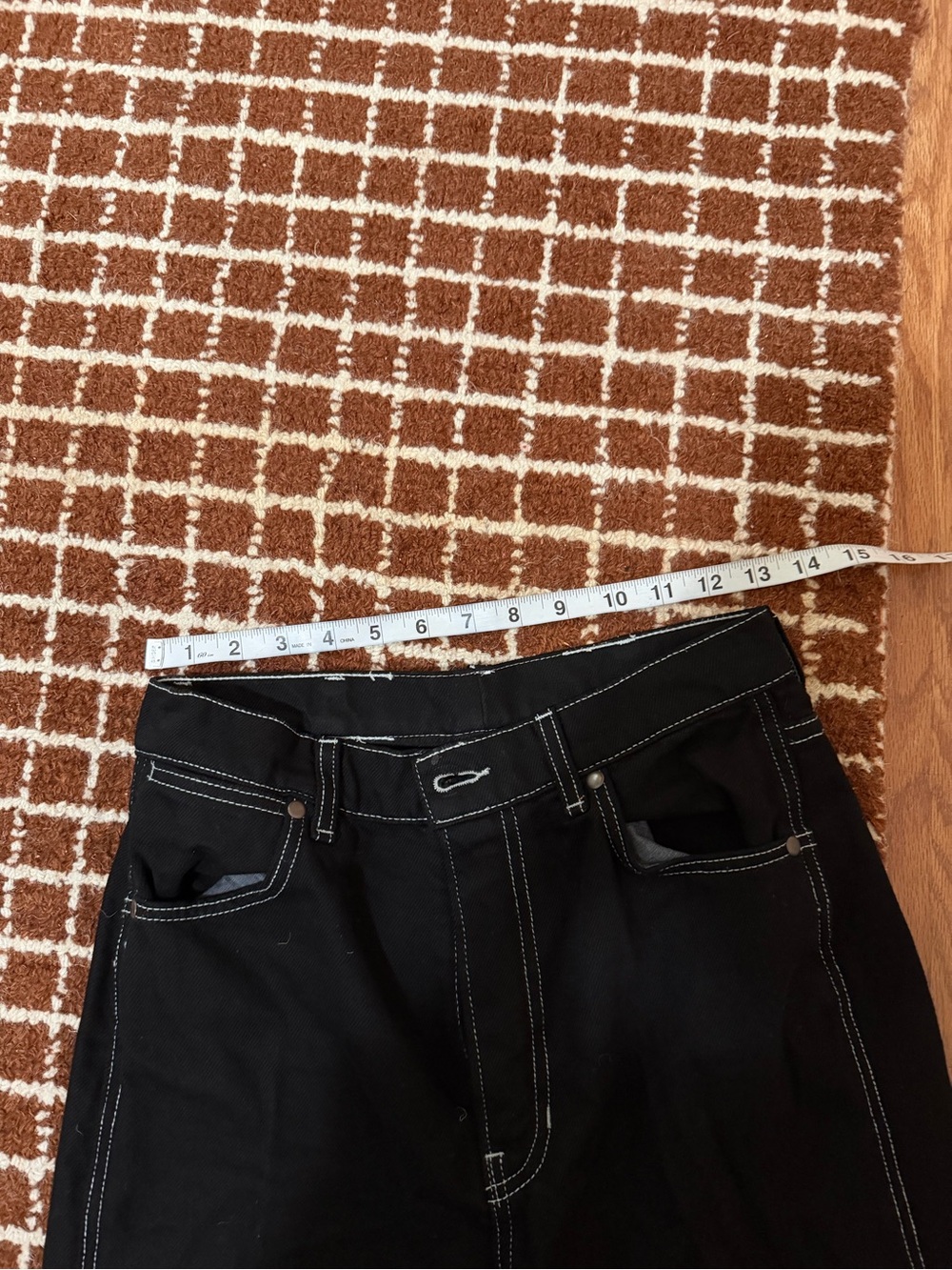 Reformation Cowboy Black High-Rise Jeans with White Contrast Stitching - Picture 3 of 6